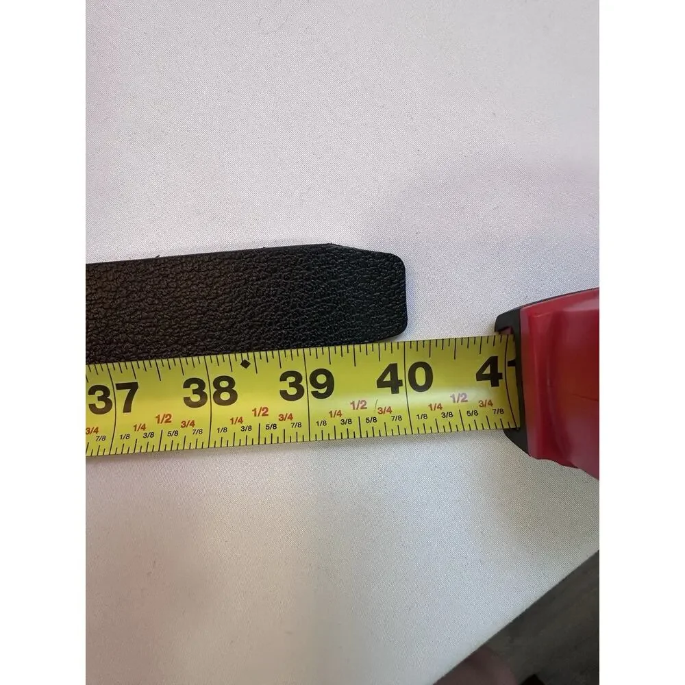 Black Pebble Leather Belt, Size 40